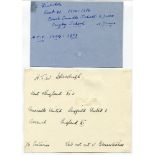 Kent C.C.C. Four handwritten pages of Kent players relating to their sporting careers, each