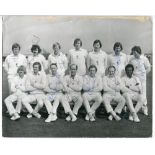 Somerset C.C.C. c1975. Original mono press photograph of the Somerset team, seated and standing in