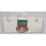 Cricket bag. Medium crested china cricket bag with colour emblem for 'Windsor' with rare and unusual