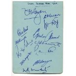 India tour to England 1952. Album page nicely signed in ink by twelve members of the India touring