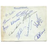 Gloucestershire C.C.C. 1961. Album page nicely signed in ink by eleven Gloucestershire players.