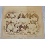 'Surrey, 1895'. Early official sepia photograph of the Surrey team seated and standing in rows in