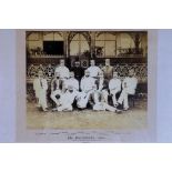 The Australians 1884. Original sepia photograph of the Australian team who played Lord Sheffield's