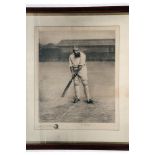 'W.G. Grace at the Wicket'. Original sepia photogravure, after Archibald Stuart Wortley 1890, of the