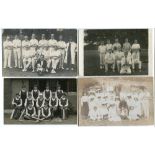 Team postcards c1900s/1930s. An interesting selection of mono and sepia real photograph postcards of