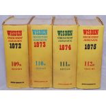 Wisden Cricketers' Almanack 1972 to 1975. Original hardbacks with dustwrapper. The 1972 edition with