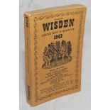 Wisden Cricketers' Almanack 1943. 80th edition. Original limp cloth covers. Only 5600 paper copies