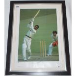 Sir Garfield Sobers, West Indies. Large colour print of a photograph by Patrick Eager of Sobers