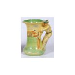 Burleigh Ware art deco ceramic cricket jug circa 1930. The jug with cricket field and pavilion