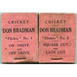 Don Bradman Flicker Book. No.1 'On Drive and Off Drive' and No.2 'Square Cut and Late Cut'.