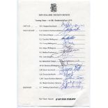 New Zealand tour to United Kingdom, Prudential World Cup 1979. Official autograph sheet nicely