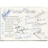 Lord's Taverners events. Card for the Lord's Taverners Cricket Weekend, 19th-20th September 1981