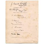 Northamptonshire C.C.C. 1908. Large album page with six nice signatures of players and others