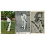 Lancashire C.C.C. 1900s/1040s. Seven colour and mono postcards of Lancashire cricketers. Players