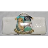 Cricket bag. Small crested china cricket bag with colour emblem for 'Walton-on-Thames'. Arcadian