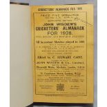 Wisden Cricketers' Almanack 1928. 65th edition. Bound in green half calf leather, gilt spine dated