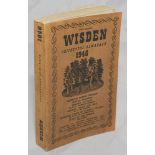 Wisden Cricketers' Almanack 1946. Original limp cloth covers. Minor darkening to covers otherwise in