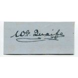 William George Quaife. Warwickshire & England 1894-1928. Excellent ink signature of Quaife on