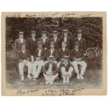 Lancashire C.C.C. 1910. Excellent original mono photograph of the Lancashire team seated and