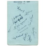 Warwickshire C.C.C. 1950. Album page very nicely signed in ink by twelve Warwickshire players.