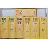 Wisden Cricketers' Almanack 1975-1981. Original hardbacks with dustwrapper. Odd minor faults to