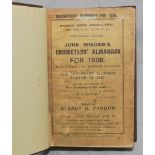 Wisden Cricketers' Almanack 1908. 45th edition. Original paper wrappers, bound in dark brown boards,