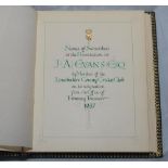 Lincolnshire County Cricket Club 1937. Nicely presented and bound album presented to J.A. Evans by