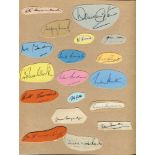 England Test signatures 1946-1959. Four folders comprising ink signatures on pieces laid down for