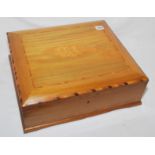 Jamaica Cricket Association 1975. Large wooden presentation cigar humidor. The hinged lid with