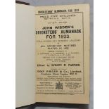 Wisden Cricketers' Almanack 1923. 60th edition. Original paper wrappers. Some fading to wrappers,