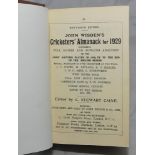 Wisden Cricketers' Almanack 1929. 66th edition. Bound in brown boards lacking original wrappers