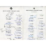 Kent C.C.C. 1977-2002. Ten official autograph sheets of Kent teams for 1977, 1978, 1992-1994, 1996-