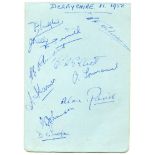 Derbyshire C.C.C. 1950. Album page signed in ink by eleven Derbyshire players. Signatures include