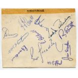 Worcestershire C.C.C. 1961. Album page signed in ink by twelve Worcestershire players. Signatures