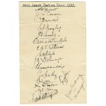 West Indies tour to England 1939. Large album page very nicely signed in ink by all seventeen