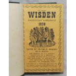 Wisden Cricketers' Almanack 1938. 75th edition. Bound in blue boards complete with original covers