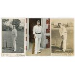 Surrey C.C.C. 1900s/1950s. Eleven colour and mono postcards of Surrey cricketers. Mono postcard of
