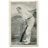 Arthur Percival Day. Kent 1905-1925. Mono postcard of Day in batting pose. Signed in black ink by