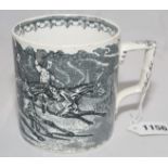 Horse Racing. An attractive and unusual Victorian Staffordshire mug printed in black with large