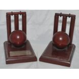 Barry Rolfe Knight. Essex, Leicestershire & England 1955-1969. A pair of wooden bookends each in the