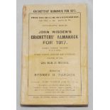 Wisden Cricketers' Almanack 1917. 54th edition. Original paper wrappers. Nick to front wrapper edge,