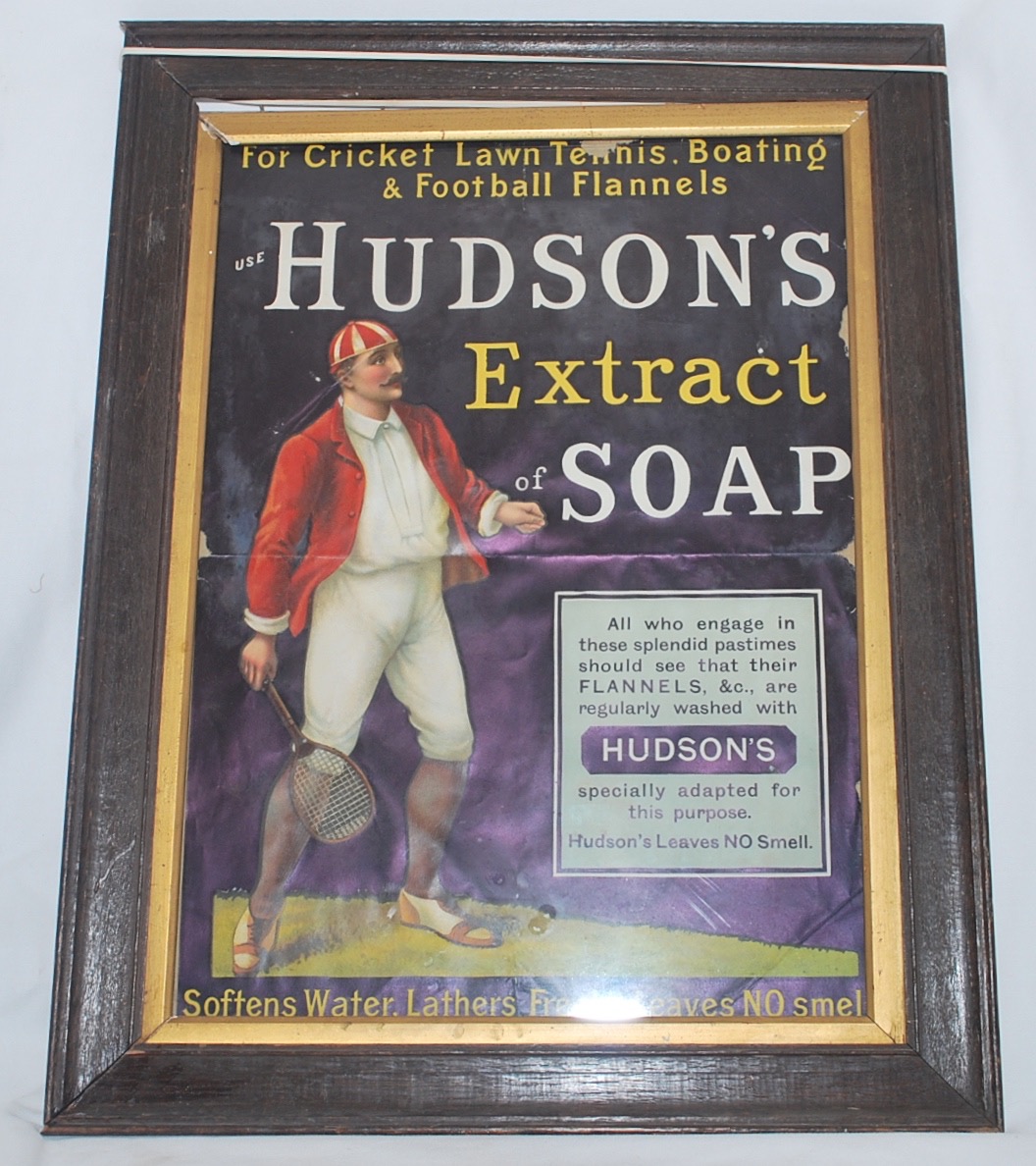 'Hudson's Extract of Soap' c1880s/1890s. Excellent large colour advertising lithograph poster with