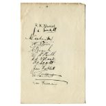 West Indies 1928. Large album page nicely signed in ink by eleven members of the touring party to