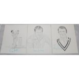 England and County cricketers. Good collection of original drawings and caricatures in pencil or