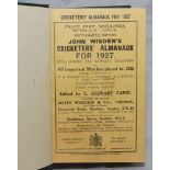 Wisden Cricketers' Almanack 1927. 64th edition. Bound in blue boards complete with original wrappers