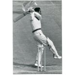 Garry Sobers. Large original iconic mono photograph of Sobers playing a hook shot during his century