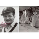 Australia Test cricketers 1950s-1960s. Six copy mono and colour photographs of Australia Test