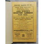 Wisden Cricketers' Almanack 1935. 72nd edition. Bound in blue boards complete with original wrappers