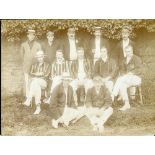 Worcestershire C.C.C. 1907. Original sepia photograph of the Worcestershire team seated and standing