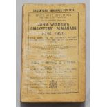 Wisden Cricketers' Almanack 1925. 62nd edition. Original paper wrappers. Some wear and minor